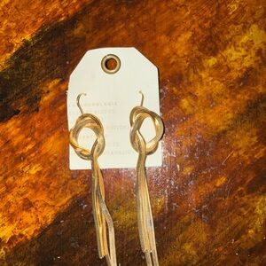 Anthropologie Elegant Gold Knot Earrings